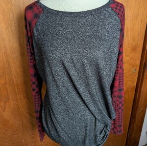 Maurice's Tie Front Raglan Tee